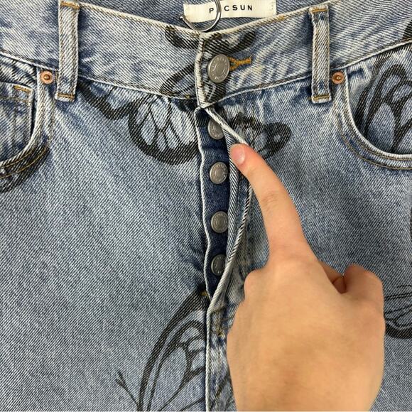 Pacsun Eco Butterfly High Waisted Straight Leg Jeans Size 28 - Picture 9 of 12